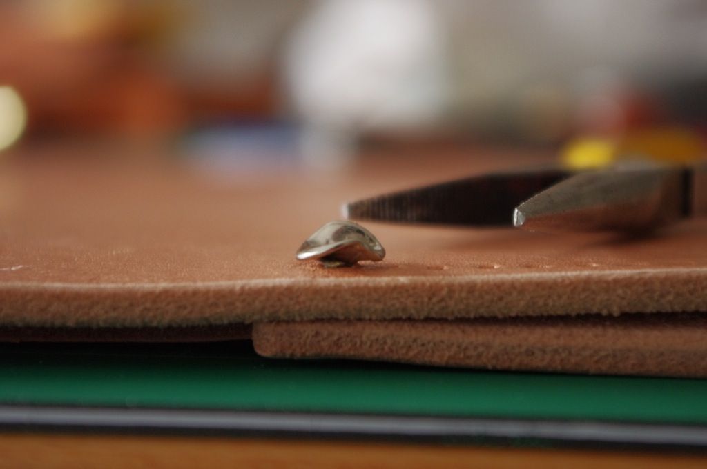 Ped's & Ro Leather Blog Tutorial Removing 'Quickset' Rivet